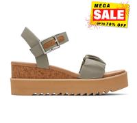 Toms Diana de Diseño Elegante Vestido Casual Sandalias de Cuña Mujer Gris