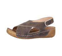 Sandalias de cuña con correa cruzada para mujer, puntera abierta, plataforma para verano, espalda abierta, ligeras, cómodas, para caminar, ocio, color marrón, Brown, 40.5 EU