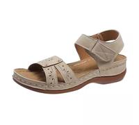 Sandalias de cuña con correas de gancho y bucle para mujer, para senderismo, al aire libre, tallas grandes, zapatos para caminar, puntera abierta, sandalias casuales de gran tamaño romanas para mujer