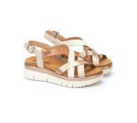 Sandalias de cuña de piel Palma Mujer Talla 39. Color Blanco