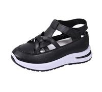 Sandalias de cuña de plataforma para mujer, sandalias deportivas para mujer, zapatos ortopédicos para caminar, tenis ahuecados, transpirables, antideslizantes, zapatillas de verano con hebilla