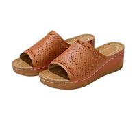 Sandalias de cuña de verano para mujer, sandalias de plataforma sin cordones para mujer, transpirables, puntera abierta, sandalias con suela antideslizante, zapatos de verano de ajuste ancho para uso