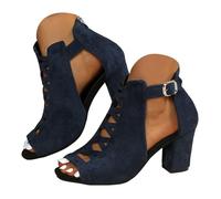 Sandalias de cuña genéricas para mujer 2026 - Modelo Casual Playa Corte Occidental - Moda linda Sexy Punta Abierta - Ideal Primavera-Verano Vestidas - Cómodas antideslizantes, azul, 42 EU