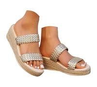 Sandalias de cuña genéricas para mujer, plataforma de banda cruzada, modelo anatómico, cómodo, fabricado en Italia, antideslizante, tobillera elástica, zapatillas de verano transpirables a la moda, b