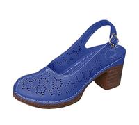 Sandalias De Cuña Mujer De Playa Hueco Verano Grande Antideslizante Ortopédico Casual Transpirable Cómodo Mulas Y Zuecos Pie Ancho Verano Piscina Zapato, azul, 40 EU