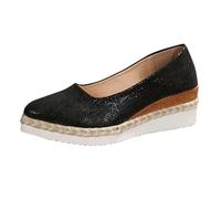 Sandalias de Cuña Mujer Sandalias Tacon Bajo Mujer Reposapiés Para,Estilo Ocio,Europa Y Unidos,Con Punta Puntiaguda Y Gruesa,Para Un Solo Cuña (Black,39)