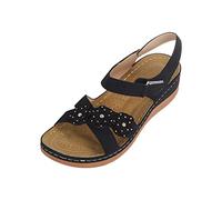 Sandalias de cuña Mujer Verano Sandalias Mujer Verano Cómodas, Mulas De Cuero Vintage, Plataforma, Cuentos, Zapatillas Ortopédicas Prima, Zapatillas De Playa De Verano Talla Tacón Mujer, Le Noir, 37