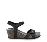 Sandalias De Cuña Panama Jack Julia B1 De Piel Negra Para Verano Casual