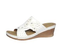 Sandalias de cuña para mujer, estilo bohemio, robustas, con plantilla de corcho, pantuflas de verano, chanclas de baño, zapatillas de natación, zapatos de playa, para el día a día, Blanco, 37 EU