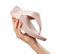 Fitflop Lulu Toe Post-Leather, Sandalias con Plataforma Mujer, Rose Gold, 39 EU