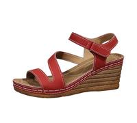 Sandalias de cuña para mujer, piel desnuda, con bridas cruzadas, Peep-Toe, brida de tobillo ajustable, brida trasera, suela de plataforma, efecto madera, primavera, verano, exterior, ciudad, diario