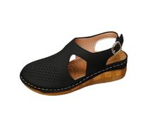 Sandalias de cuña para mujer, sandalias de plataforma con tiras cerradas, sandalias ortopédicas de verano, sandalias transpirables para mujer, sandalias antideslizantes para mujer, sandalias cómodas y