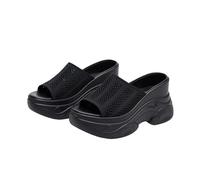 Sandalias de cuña para mujer, sandalias de plataforma para mujer, sandalias de malla transpirable, puntera abierta, antideslizantes, cómodas, gruesas, zapatos de verano, zapatos de caminar de ajuste