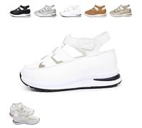 Sandalias de cuña para mujer, zapatos ortopédicos del Reino Unido con soporte de arco, suela suave, antideslizantes, tenis de verano, ajuste ancho, puntera cerrada, sandalias transpirables y huecas