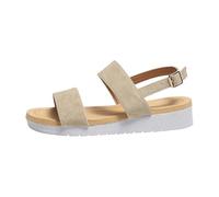 Sandalias de Cuña Sandalias Planas Doradas Mujer Planas Nuevas Para Mujer,Informales,Sencillas,de Usos,Cómodas,Con Punta Abierta Fascitis Plantar Zapato (Beige,38)