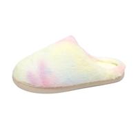 Sandalias de cuña Talla 8 Vestidas Parejas hombres mujeres sin cordones piel plana casa invierno punta redonda mantener caliente impreso zapatillas negras sobre negro para mujeres, rosa, 37 EU