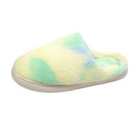 Sandalias de cuña Talla 8 Vestidas Parejas hombres mujeres sin cordones piel plana casa invierno punta redonda mantener caliente impreso zapatillas negras sobre negro para mujeres, verde, 43 EU