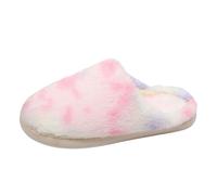 Sandalias de cuña Talla 8 Vestidas Parejas hombres mujeres sin cordones piel plana casa invierno punta redonda mantener caliente impreso zapatillas negras sobre negro para mujeres, morado, 37 EU