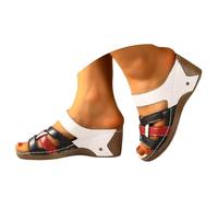 Sandalias de femeninas elegantes transpirables ideales en veraniegas playa y reuniones casuales Diseño sin cordones con aberturas que ofrecen ventilación durante todo el día (White, 38)