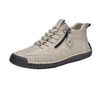 Sandalias de hombre bajas de piel - Zapatillas de goma para hombre cerradas zapatillas de trabajo transpirables antideslizantes zapatillas con cordones elegantes suela suave cómodas negras primavera