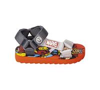Sandalias de Los Vengadores - Color Rojo y Gris - Talla 31 - Sandalias de Poliéster con Suela de EVA, Cierre de Velcro y Parche de Goma - Producto Original Diseñado en España