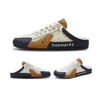 Sandalias de Malla sin Cordones for Hombre: Plantilla Acolchada, sin Cordones, cómodas for Caminar, for Deportes, Viajes y la Oficina.(Beige,43)