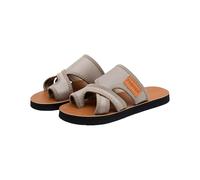 Sandalias de malla tejida con correa cruzada para mujer, zapatos planos casuales de verano, transpirables, calzado para caminar todos los días, Khaki, 40.5 EU