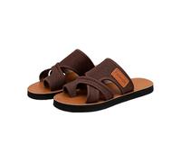Sandalias de malla tejida con correa cruzada para mujer, zapatos planos casuales de verano, transpirables, calzado para caminar todos los días, café, 40.5 EU