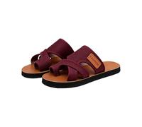 Sandalias de malla tejida con correa cruzada para mujer, zapatos planos casuales de verano, transpirables, calzado para caminar todos los días, vino, 40.5 EU
