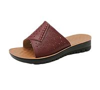 Sandalias de malla transpirable para mujer, cómodas, para fascitis plantar, soporte de arco, playa, piscina, cojín suave para esterilla de yoga, Red, 39 EU