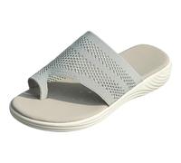 Sandalias de Moda para Mujer con Puntera Clip para Hallux valgus, Zapatillas de Verano Ligeras cuña, Transpirables y cómodas, Chanclas Malla Transpirable, para Novias y Madres(Gray,43 EU)