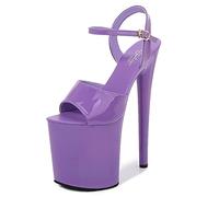 Sandalias de Mujer 20Cm Tacones Altos Sexy Stripper Escenario Rendimiento Pole Dancing Tacones Altos Discoteca Fiesta Baile Tacones Altos Tallas Grandes Unisex,Púrpura,37 EU