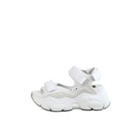 Buffalo Binary 0, Sandalias Planas Mujer, Blanco, 36 EU