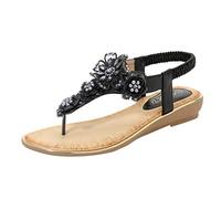 Sandalias de mujer cómodas y ajustables, sandalias de trekking para mujer, sandalias ligeras de verano con correa elástica en el tobillo sandalia al aire libre zapatos de senderismo con flores zapatos