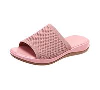 Sandalias de mujer con plataforma de verano, pantuflas de verano, sandalias de punta abierta, zapatillas de verano, ligeras, cómodas, transpirables, holgadas, informales, zapatillas, Rojo sandía, 41