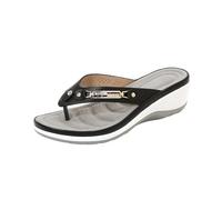 Sandalias de mujer con plataforma y separadores de dedos de verano, sandalias con plantilla suave, chanclas para el hogar, cómodas, ortopédicas, estilo bohemio, suela sólida, deslizadores de moda