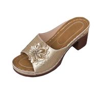 Sandalias de mujer con tacón de plataforma ortopédicas de verano con flores de tela 3D cómodas y ligeras cuña con cordones de moda zapatos abiertos para el tiempo libre para el mar, la playa, el