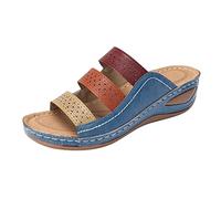 Sandalias de mujer con tacón de plataforma, sandalias de verano elegantes con tacón de cuña deslizantes antideslizantes peep toe sandalias al aire libre sandalias modernas sandalias de cuña baja