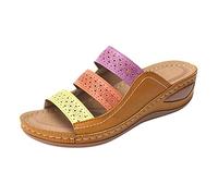 Sandalias de mujer con tacón de plataforma, zapatillas de verano elegantes para mujer, zapatos de verano con cuña, deslizantes, antideslizantes, peep toe, sandalias para exteriores, modernas