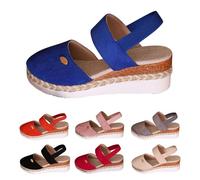 Sandalias de mujer con tacón delantero cerrado con tacón, sandalias de cuña elegantes sandalias de plataforma redonda sandalias antideslizantes zapatillas de playa de moda sandalias cómodas al aire