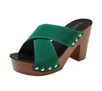 Sandalias de mujer con tacón, pantuflas de verano cerradas sandalias de baño con soporte para arco, zapatos casuales, suela sólida, sandalias de exterior con punta abierta, sandalias de plataforma de