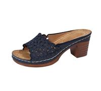 Sandalias de mujer con tacón, sandalias de verano elegantes de tacón alto, sandalias de tacón abierto, sandalias de cuña de playa, sandalias de verano de moda, sandalias de verano con flores, azul, 41