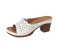 Sandalias de mujer con tacón, sandalias de verano elegantes de tacón alto, sandalias de tacón abierto, sandalias de cuña de playa, sandalias de verano de moda, sandalias de verano con flores, Blanco