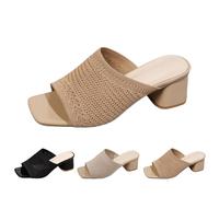Sandalias De Mujer Con Tacón, Sandalias Plataforma Tacón Grueso, Pantuflas Confort, Plantilla Eva Y Una Elegante Suela De Basta Elegante Sandalias Orecreativas Sandalias Ortopedicas, caqui, 38 EU