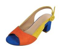 Sandalias de mujer de tacón alto de colores - Zapatillas de goma para mujer, zapatillas transpirables antideslizantes, zapatos para caminar Slingback números grandes elegantes grandes abiertas confort
