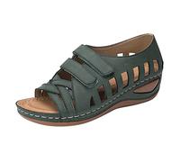 Sandalias de mujer de verano elegantes a la esclava - Zapatos de mujer de verano abiertos con cuña Sandalia de boca de pez cerradas detrás sandalias vintage con sandalia ligera y transpirable zapatos