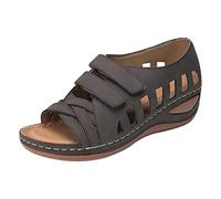 Sandalias de mujer de verano elegantes a la esclava - Zapatos de mujer de verano abiertos con cuña Sandalia de boca de pez cerradas detrás sandalias vintage con sandalia ligera y transpirable zapatos