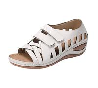Sandalias de mujer de verano elegantes a la esclava - Zapatos de mujer de verano abiertos con cuña Sandalia de boca de pez cerradas detrás sandalias vintage con sandalia ligera y transpirable zapatos