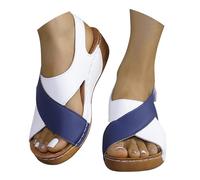 Sandalias de mujer de verano, sandalias ortopédicas, elegantes, cómodas, con cuña antideslizante, para paseo, senderismo, deportivas, ligeras, cómodas, sandalias abiertas con tirantes, moda de cuero