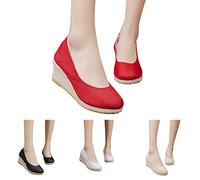 Sandalias de mujer elegantes, sandalias de verano para mujer, tacón de cuña, zapatos de playa súper cómodos, sandalias de punto antiguo monocolor, suela suave, zapatos casuales, para las vacaciones de